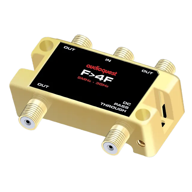 AudioQuest F til 4F koaksialadapter gull