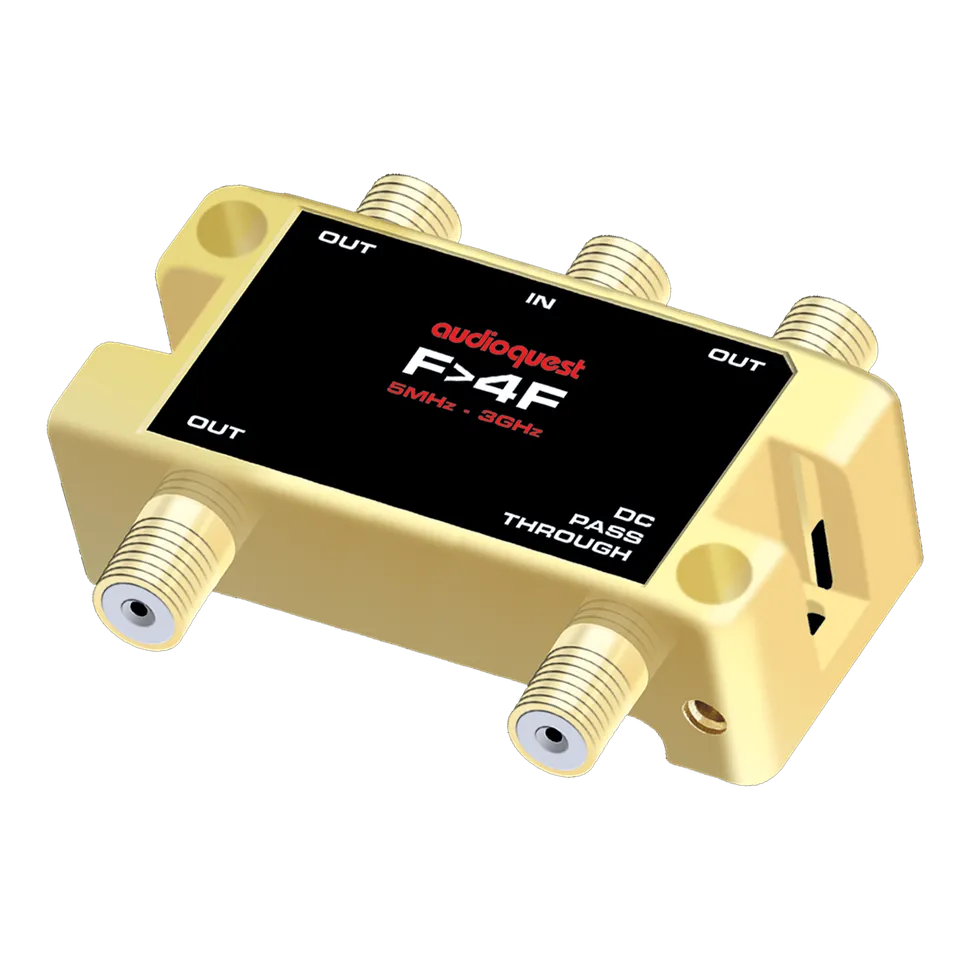 AudioQuest F til 4F koaksialadapter gull