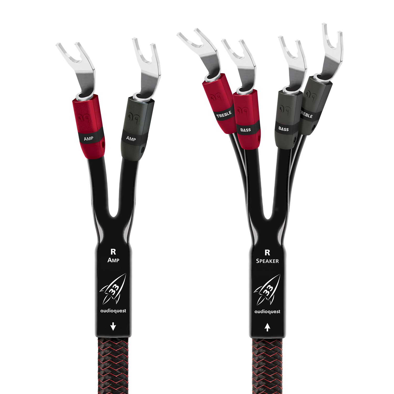 AudioQuest Rocket 33 Full-Range høyttalerkabel flettet