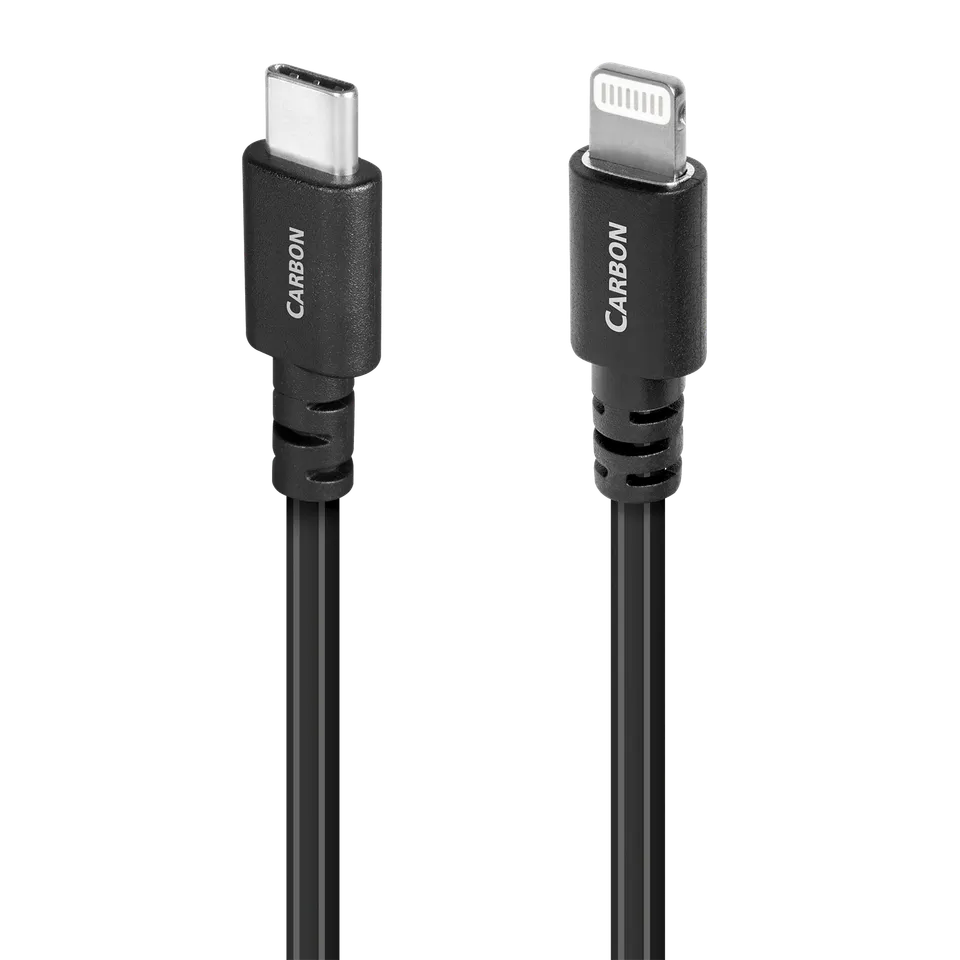 AudioQuest Carbon USB-A til Lightning USB-kabel 5% sølv