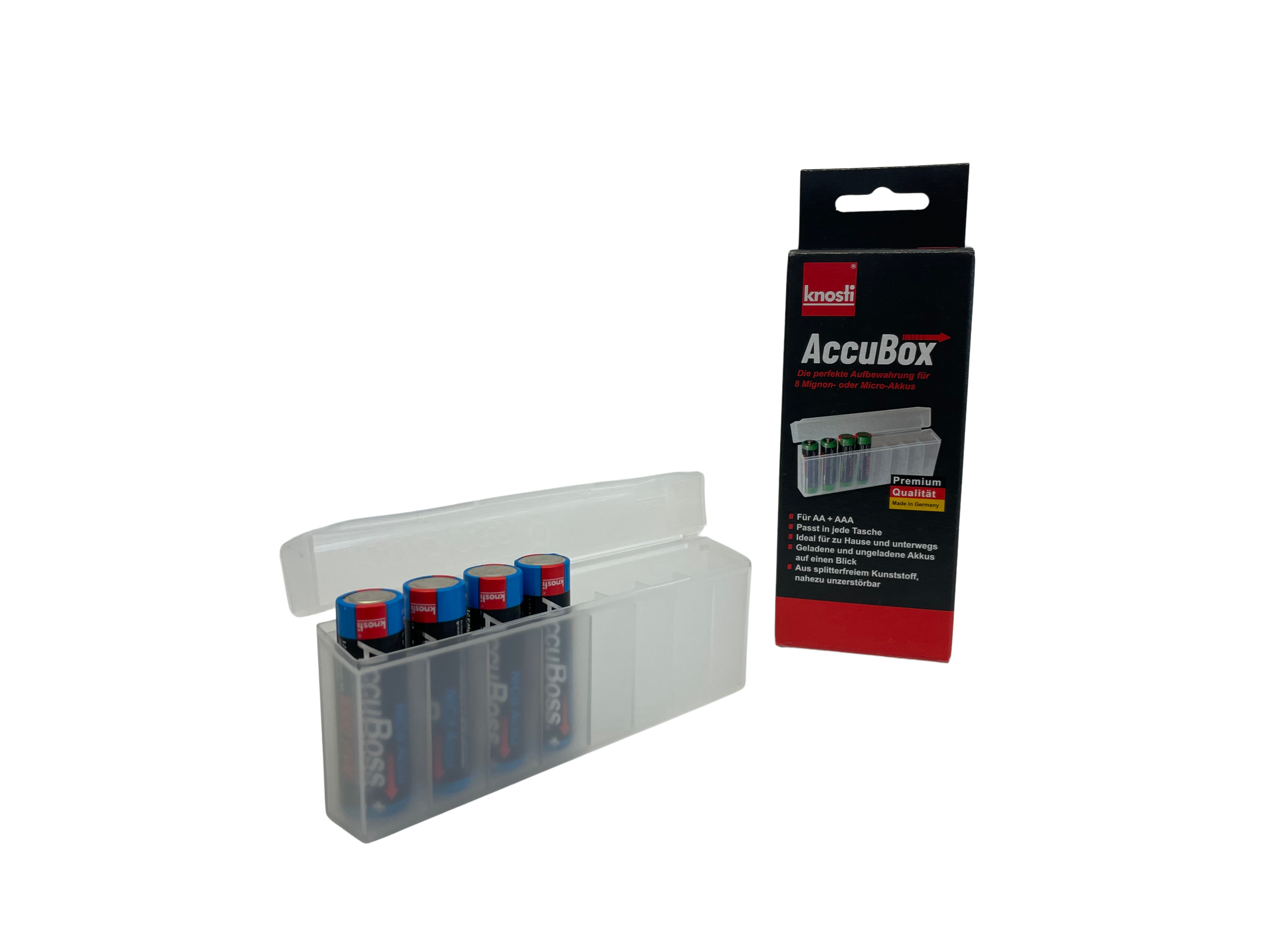 Knosti Accu-Box batteriboks 8 AA AAA sprutsikker