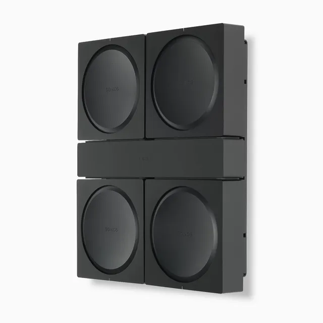 Flexson Sonos Amp veggfeste 4-pakning sort låsbar