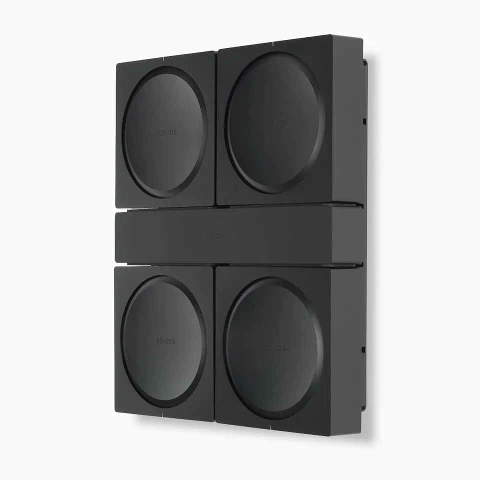Flexson Sonos Amp veggfeste 4-pakning sort låsbar