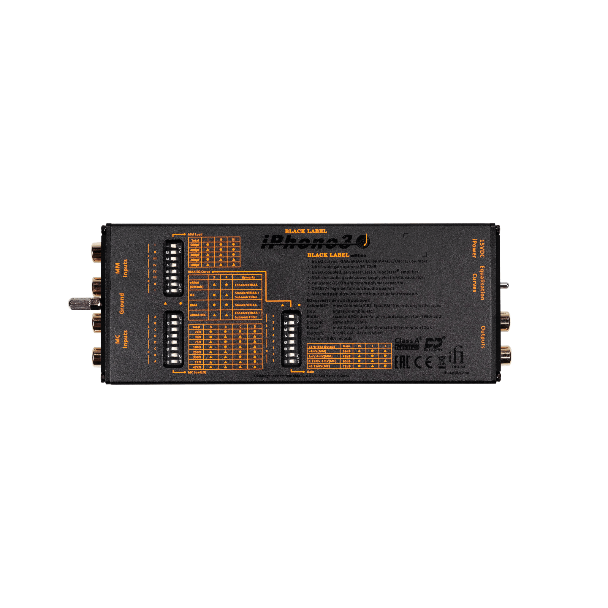 iFi Audio micro iPhono3 RIAA-trinn Black Label MM MC