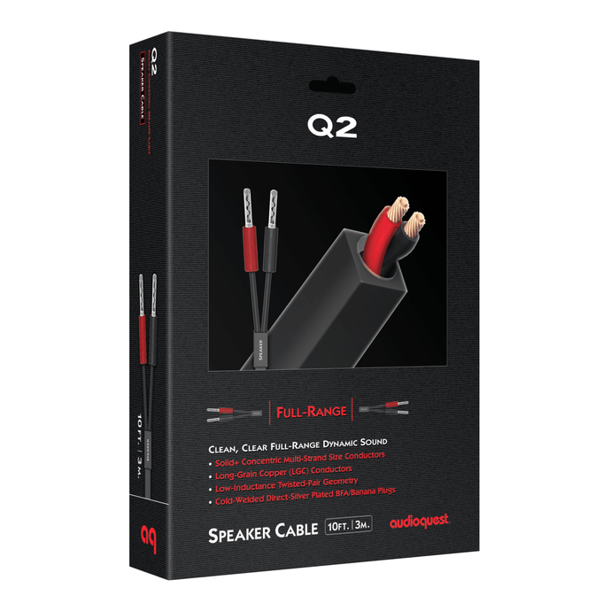AudioQuest Q2 Full-Range høyttalerkabel LGC kobber