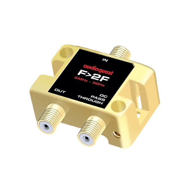 AudioQuest F til 2xF coax-splitter 2GHz gull