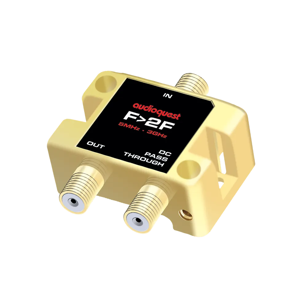 AudioQuest F til 2xF coax-splitter 2GHz gull