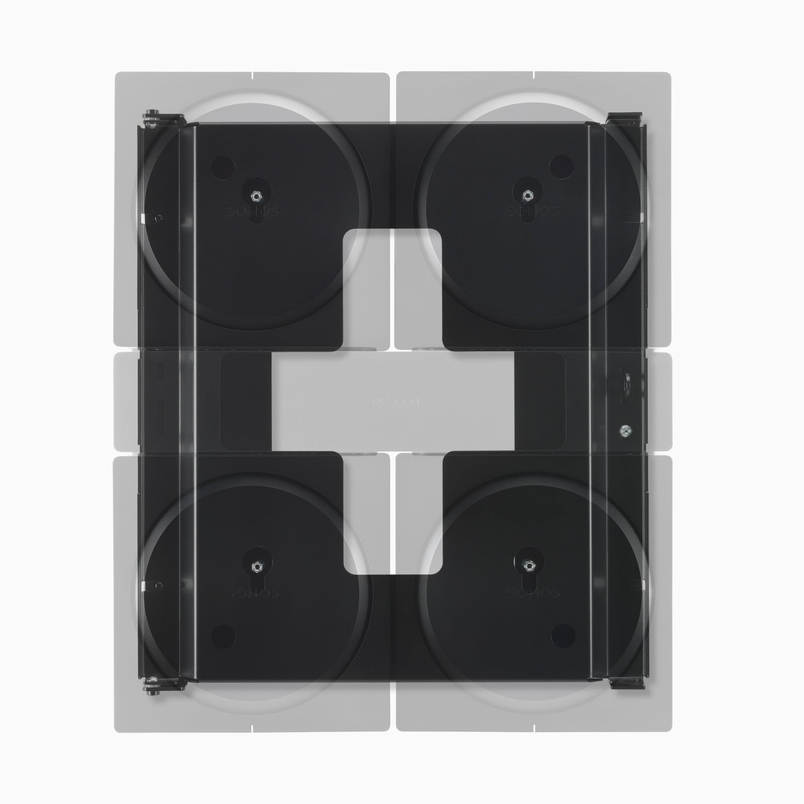 Flexson Sonos Amp veggfeste 4-pakning sort låsbar