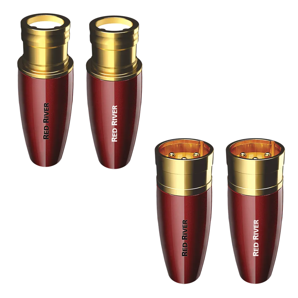 AudioQuest Red River XLR plugg gull feltmontering